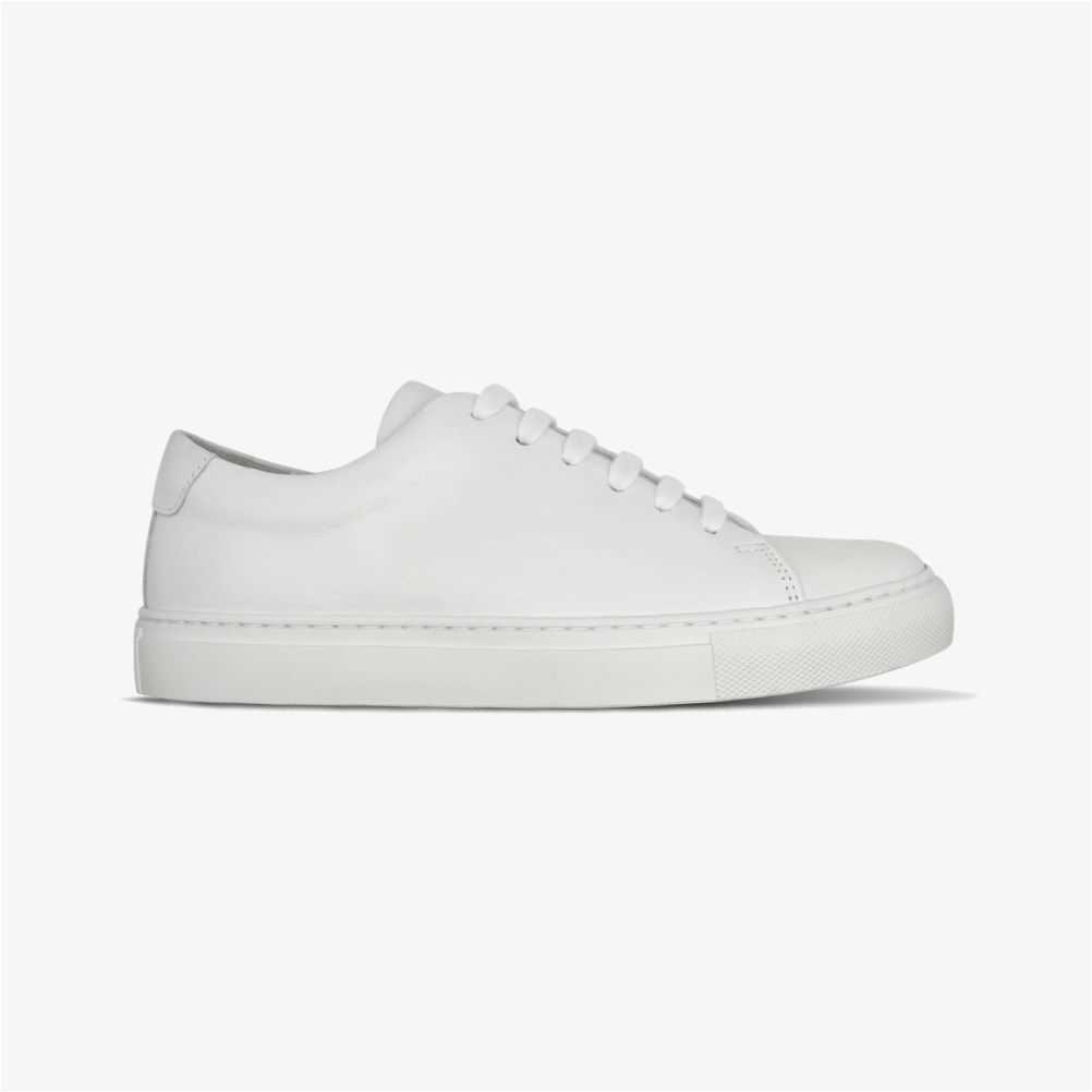 minimalist white sneakers